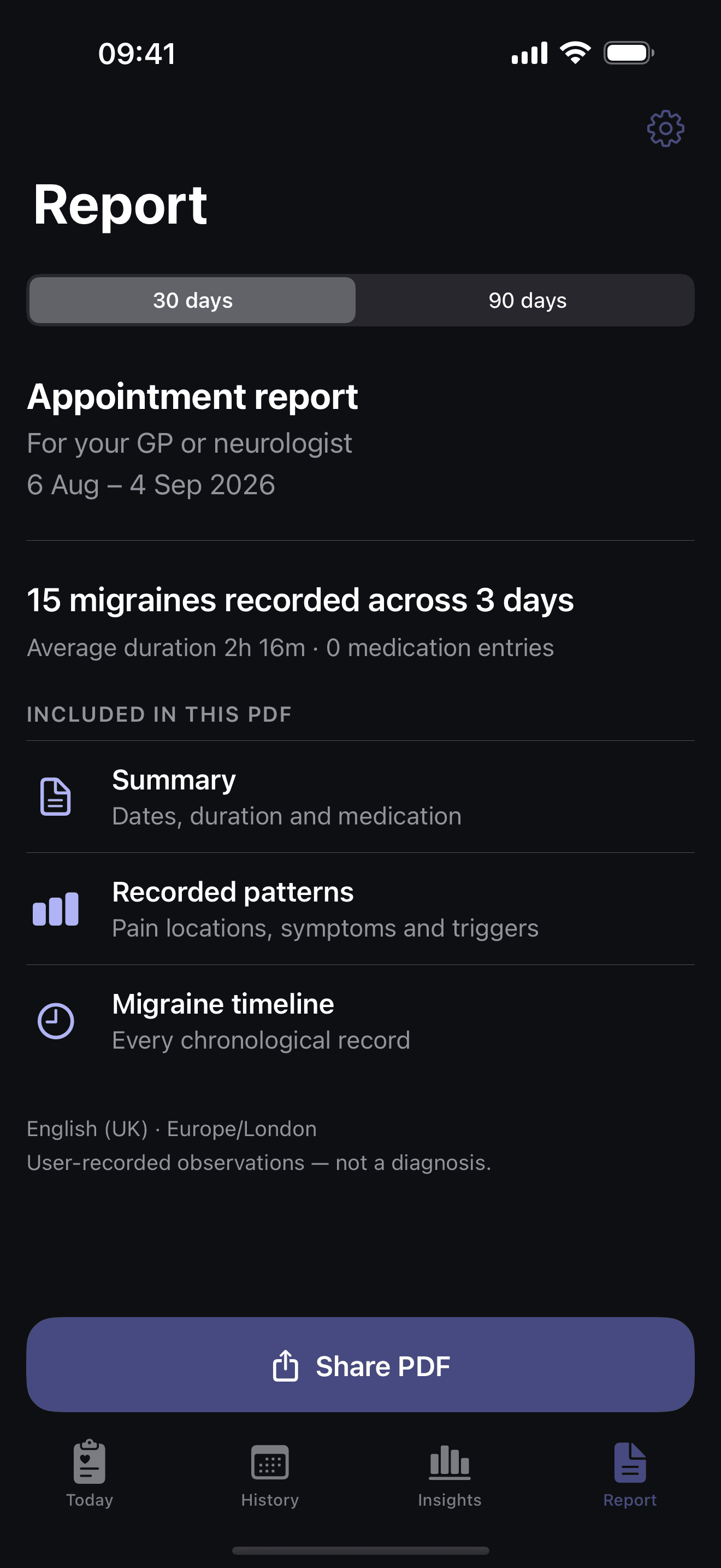 HeadKind appointment report preview ready to export as a PDF